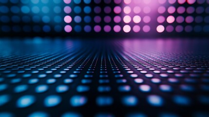 Leinwandbilder - Digital retro background. Wireframe cyber landscape with a blue background. 3D rendering of a perspective grid.