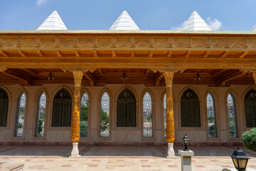 Traditional Arabic building with nice roof and pillars