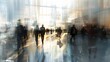 © pkproject - Blurred Motion of Business Commuters Walking in Urban City Center