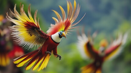 Canvas Print - A Colorful Bird in Flight