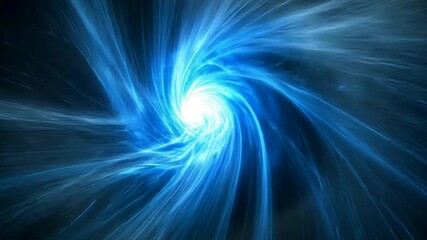 Poster - Captivating Blue Swirling Vortex in Deep Space at Night Generative AI