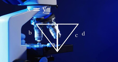 Poster - Animation of scientific data processing over microscope in laboratory