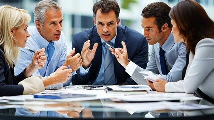 Poster - Business Team Collaborates in Meeting to Discuss Project Plans Generative AI