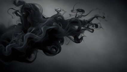 Poster - smoke on black background, ai generated