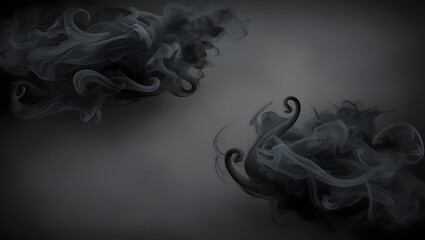 Wall Mural - smoke on black background, ai generated