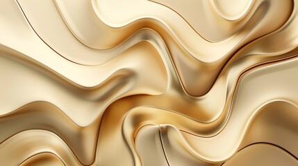 Abstract, wavy, gold background.