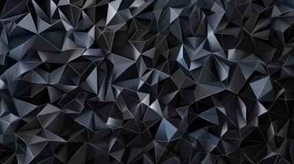 Poster - Abstract background. Black white dark gray geometric pattern shape. Line triangle polygon angle. Gradient. Shadow. Matte. 3D effect. Rough grain grunge. Design. Template. Presentation.