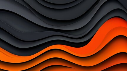 Poster - Flowing Abstract Fluid Waves Banner with a Dark Background. Black Abstract Background. Wave pattern. Curves. Dark.