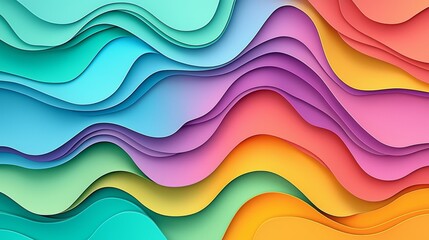 Poster - waves of colorful paper filigree strips