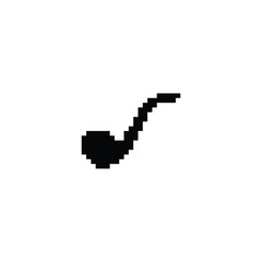 Poster -  smoking pipe 8 bit icon gentleman Pixel art 8-bit for game