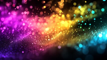 Poster - Colorful Abstract Background With Vibrant Sparkling Particles at Night Generative AI