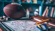 © pkproject - Football Coach's Desk with Planning Board and Game Essentials