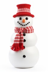 Cheerful snowman with a red scarf and hat, perfect winter decoration for the holiday season