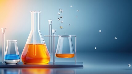 Mixing colorful liquids in laboratory setting