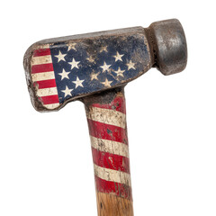 Patriotic patterned hammer design, cut out transparent