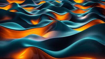 Poster - in this modern image, light trails with a motion blur effect are presented as abstract neon yellow w