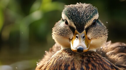 Sticker - Close-Up Portrait of a Mallard Duck