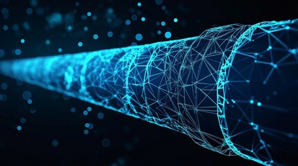 Wall Mural - oil pipeline is represented by a low-poly illustration in the business idea, representing the financ