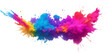 © The Alpha - Multicolor powder explosion on White background. Colored cloud. Colorful dust explode. Paint Holi. colorful rainbow Holi paint color powder explosion with bright colors isolated white background.
