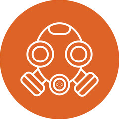 Canvas Print - Gas mask line circle icon