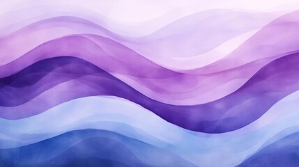 Wall Mural - A serene abstract wave pattern featuring soft shades of purple and blue, perfect for backgrounds and calming spaces.