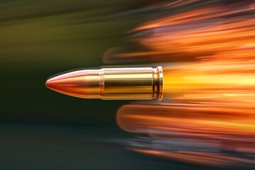 A flying bullet with a blurry background