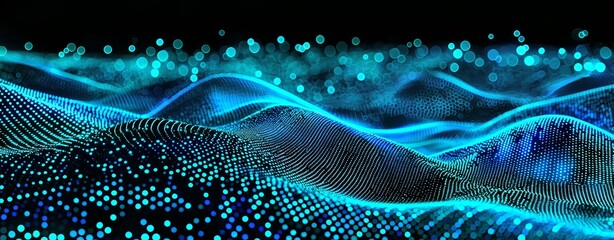 Aufkleber - A digital background covering tech, AI, data, audio, graphics, and more