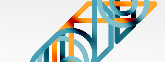 Aufkleber - Abstract background - colorful circle lines technology or business digital template