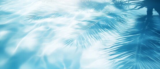 Poster - An image of palm leaves on a tranquil sunny day with gentle ripples, cutout