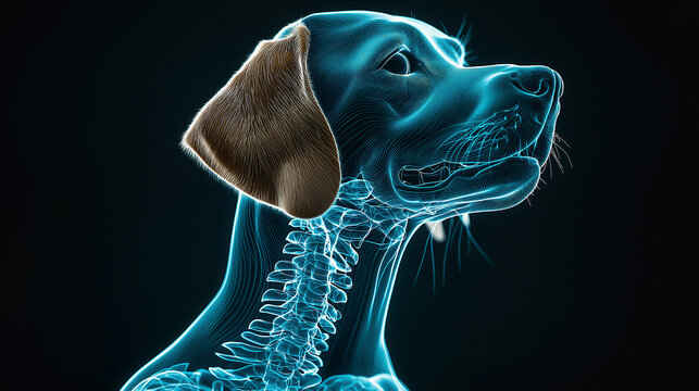 Veterinary X Ray of a Dog Skeletal Structure Photographed with Professional DSLR in