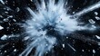 © Nicolai - powerful explosion of ice with rays and splashes in blue tones on a black background