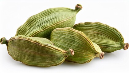 Cardamom isolated on white background, full depth of field
