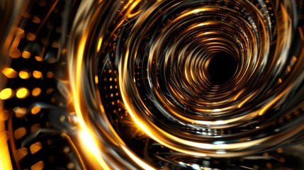 Wall Mural - a mesmerizing abstract swirl of golden light and dark void creates a stunning visual effect reminisc