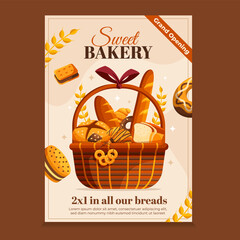 Poster - Hand drawn cartoon bakery poster