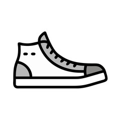 Wall Mural - White high-top sneaker illustration, modern minimalist design
