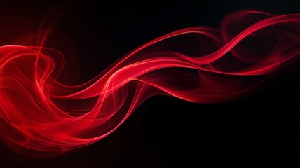 Poster - Red swirling abstract pattern on black background, dynamic art concept