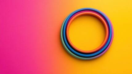 Wall Mural - Abstract Colorful Rings on Gradient Background