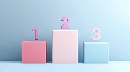 modern vector podium with numbers 1, 2, and 3, signifying first, second, and third place achievement