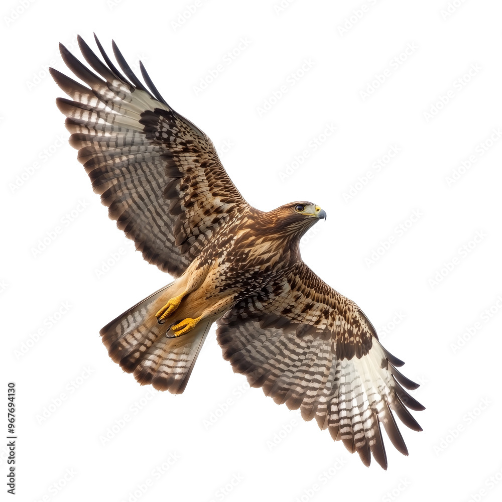 Wild common buzzard in flight. Isolated on transparent background. PNG ...