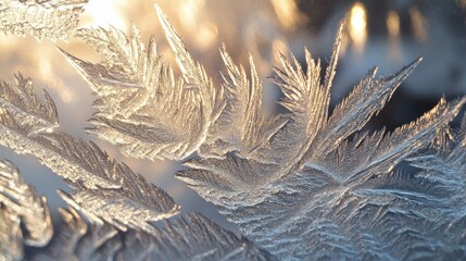 Canvas Print - Intricate frost patterns on glass, capturing the beauty of winter.