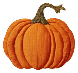 Canvas Print - PNG Pumpkin white fabric embroidery half.