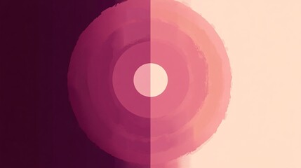 Poster - Symmetry in motion with geometric shapes like circles and lines forming a fluid abstract pattern Gradient colors enhance the sense of movement and modernity Large space for text in center Stock Photo