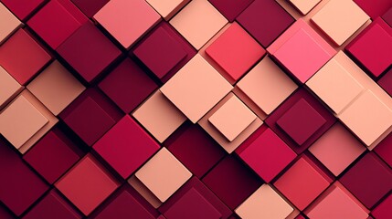 Aufkleber - Dynamic 3D geometric design with abstract cubes and pyramids Layered and casting shadows to create a sense of depth and futuristic appeal Large space for text in center Stock Photo with copy space