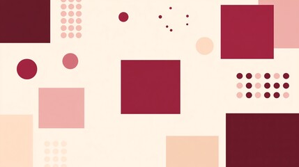 Poster - Retro inspired geometric pattern using bright bold colors like coral teal and mustard Yellow capturing a nostalgic modern aesthetic Large space for text in center Stock Photo with copy space
