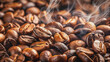 © Selene Studio - Roasted brown coffee beans with smoke macro shoot, coffee, beans, roast, aroma, close-up, detail, organic, caffeine
