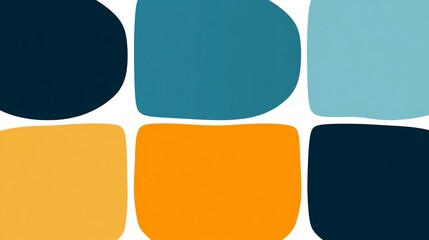 Poster - Retro-inspired geometric pattern featuring bold circles and lines in vibrant retro colors creating a nostalgic yet fresh design Large space for text in center Stock Photo with copy space