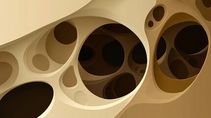 Poster - Flowing organic shapes intertwine with rigid geometric structures to form a design that reflects both nature and modern precision Large space for text in center Stock Photo with copy space