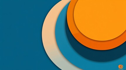 Poster - Retro-inspired geometric pattern featuring bold circles and lines in vibrant retro colors creating a nostalgic yet fresh design Large space for text in center Stock Photo with copy space