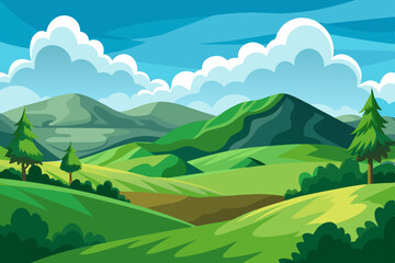 Poster - Landscape View of Mountains