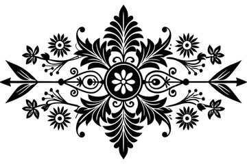 Canvas Print - Mandala pattern black and white doodles sketch good mood